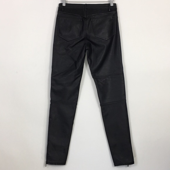 H&M Divided Ankle Moto Faux Leather Skinny Pants - Picture 3 of 12
